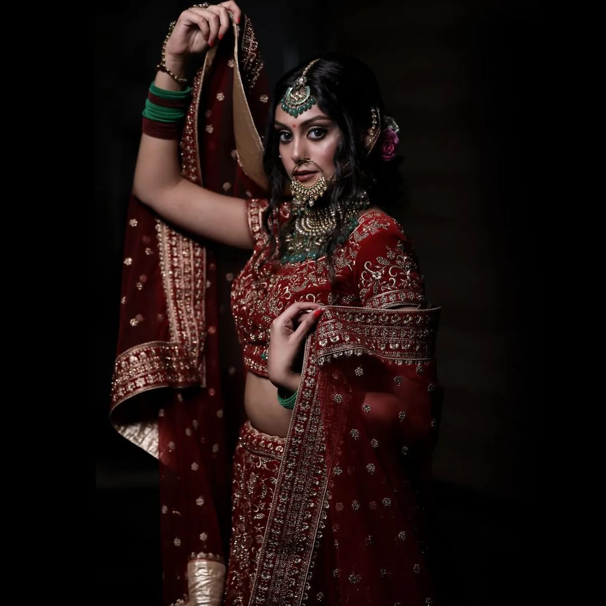 Hand-Embroidered Bridal Lehenga image