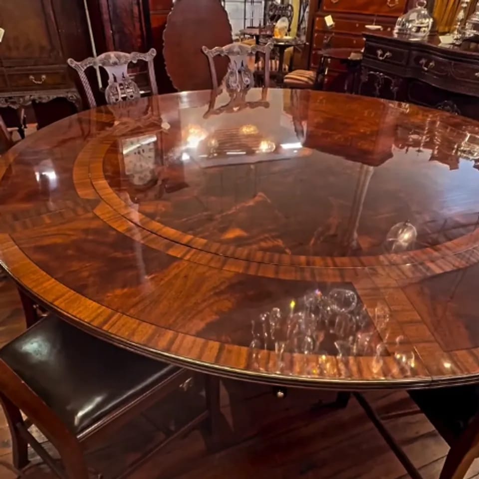 Round Inlaid Dining Table image