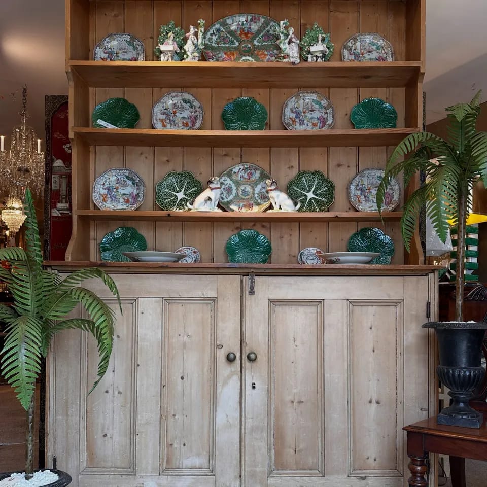 Antique Pine Dresser & Display Hutch image