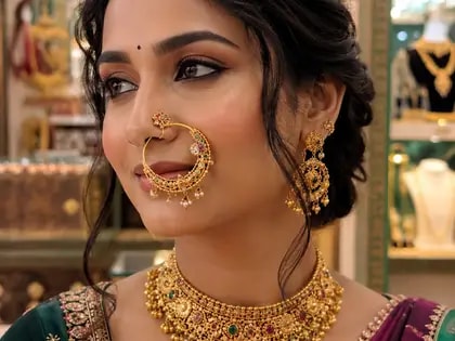 Gujarati Nath & Nose Pin