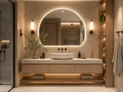 Bathroom Vanity & Mirror Setup