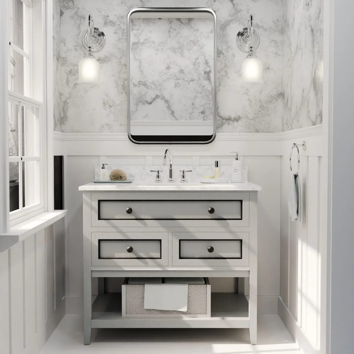 Painted Vanity Cabinet image