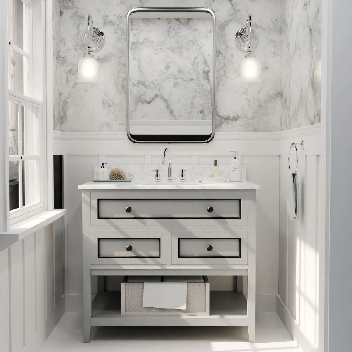 Painted Vanity Cabinet image